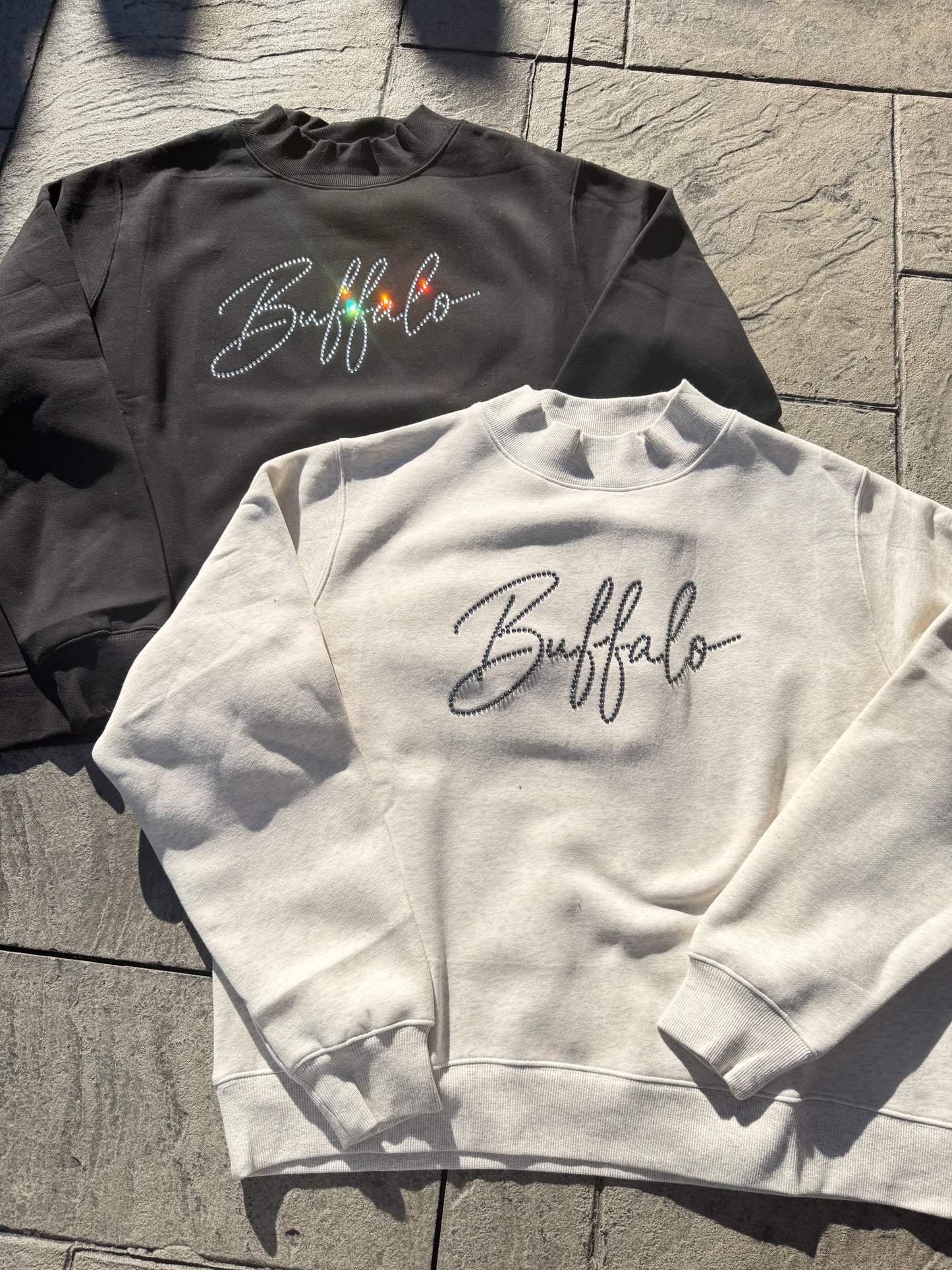 Rhinestone Mockneck Sweatshirt