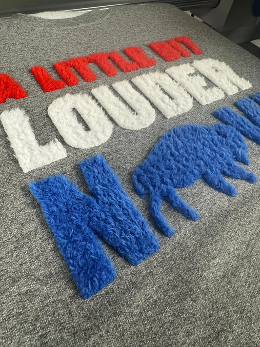 Little Bit Louder Now Fuzzy Patch Sweatshirt