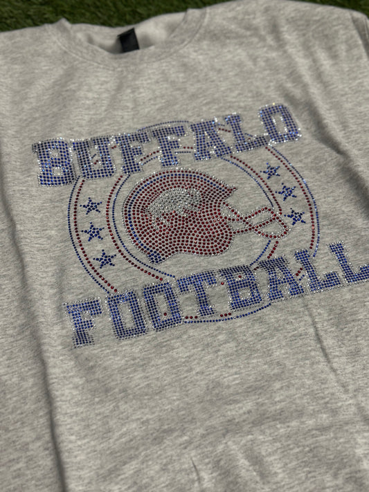 Buffalo Football Rhinestone Crewneck
