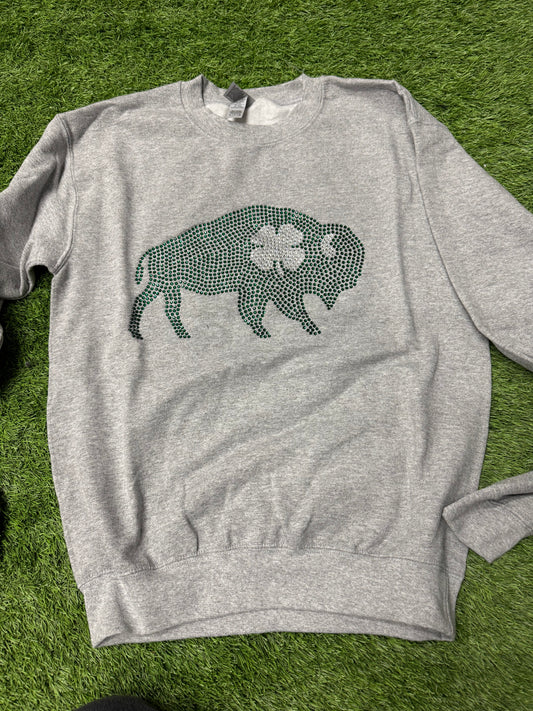 Buffalo Shamrock Rhinestone