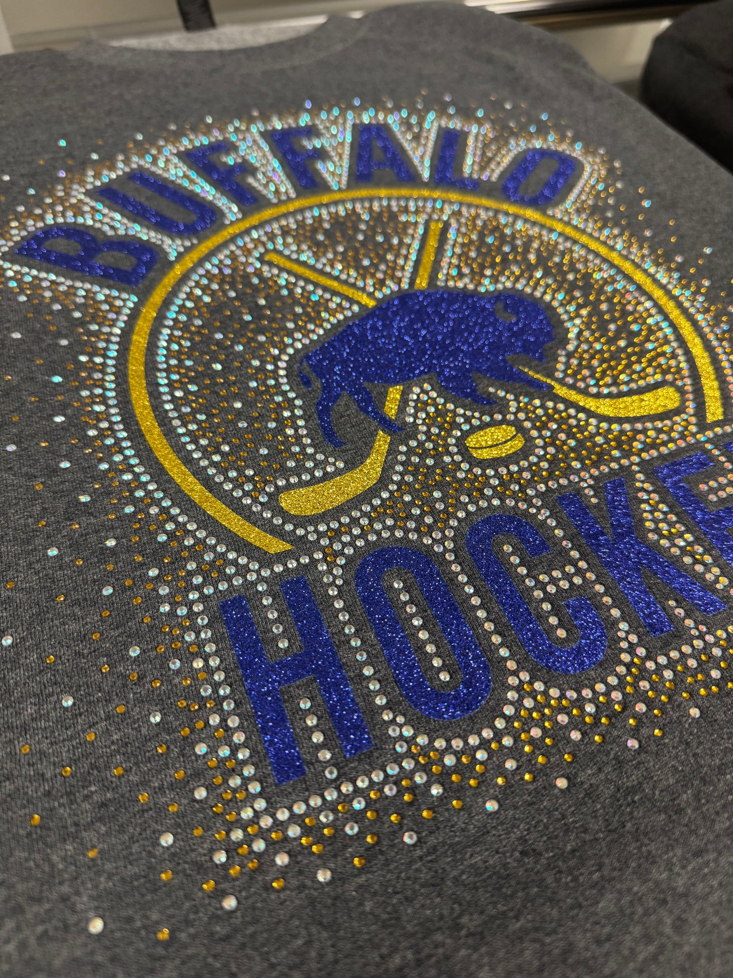 Buffalo Hockey Glitter/ Rhinestone