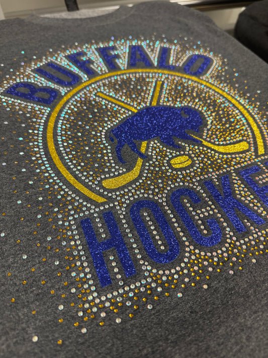Buffalo Hockey Glitter/ Rhinestone