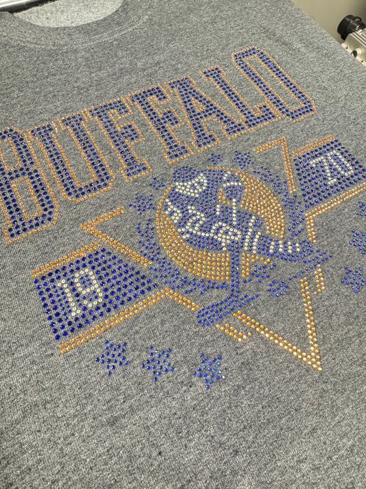 Buffalo Hockey Rhinestone